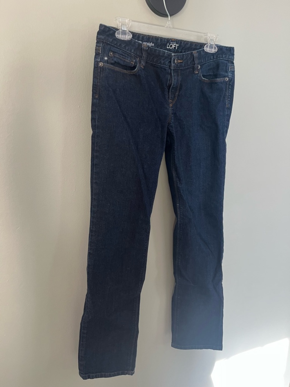 Ann Taylor LOFT Women's Dark Blue Straight-Leg Jeans